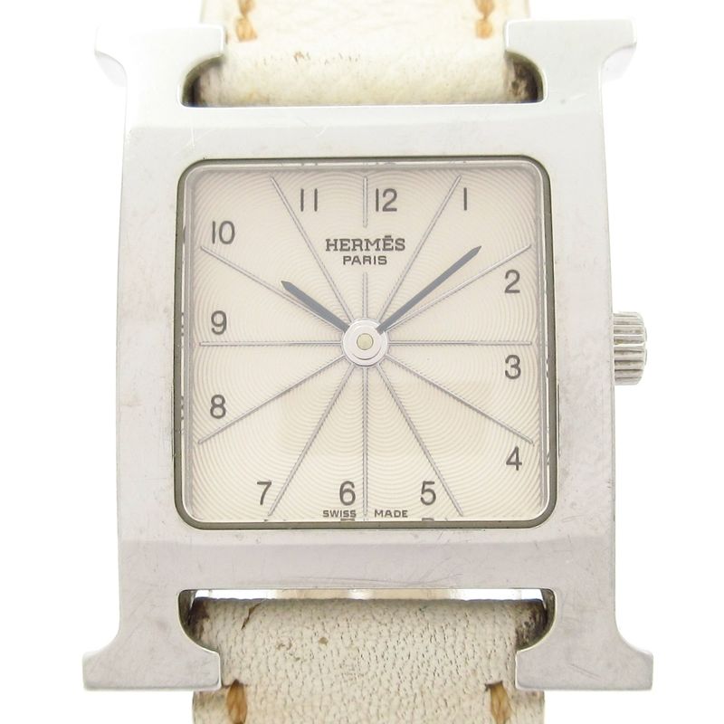 Hermes Watch Ivory Leather