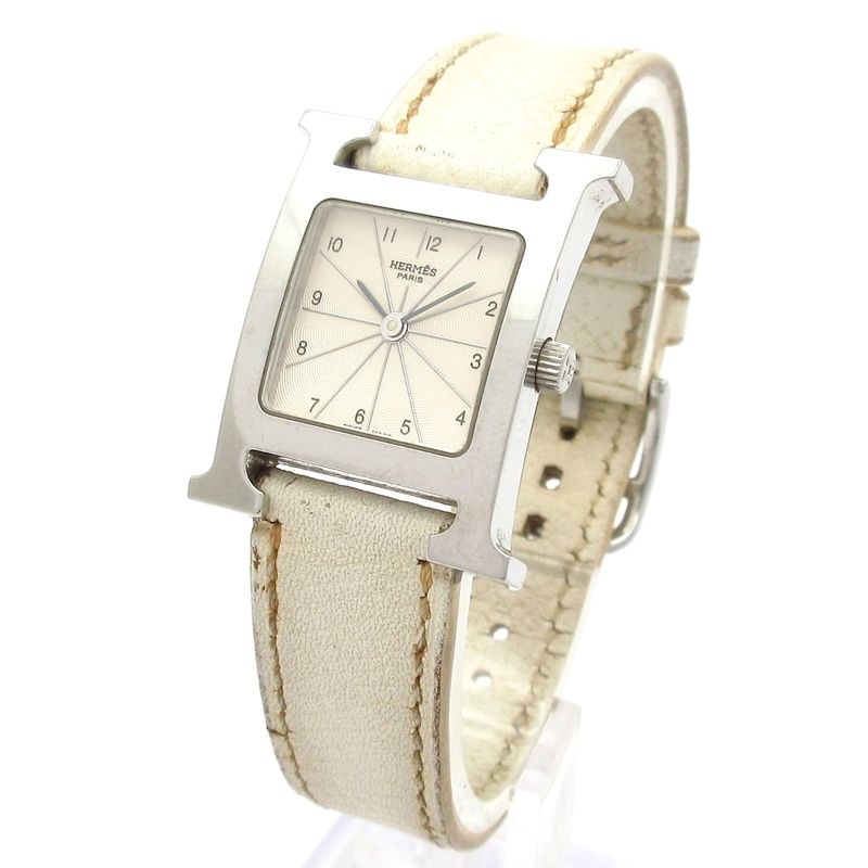 Hermes Watch Ivory Leather