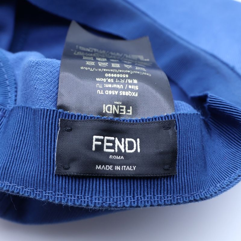 Fendi Zucca Logo Baseball Cap Blue