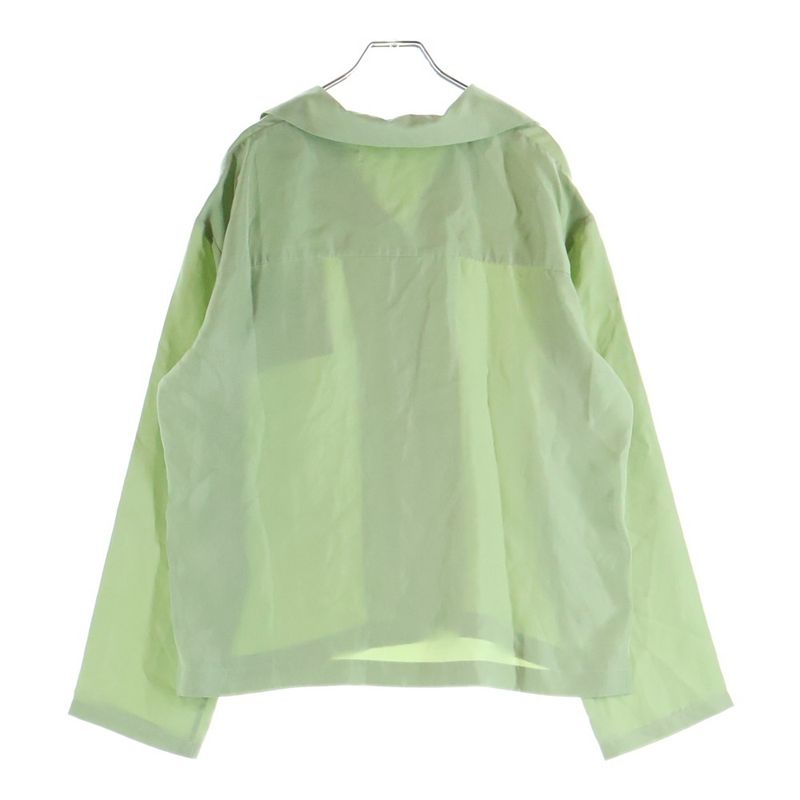 Loewe Anagram Logo Open Collar Long Sleeve Shirt Light Green
