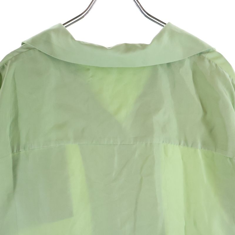 Loewe Anagram Logo Open Collar Long Sleeve Shirt Light Green