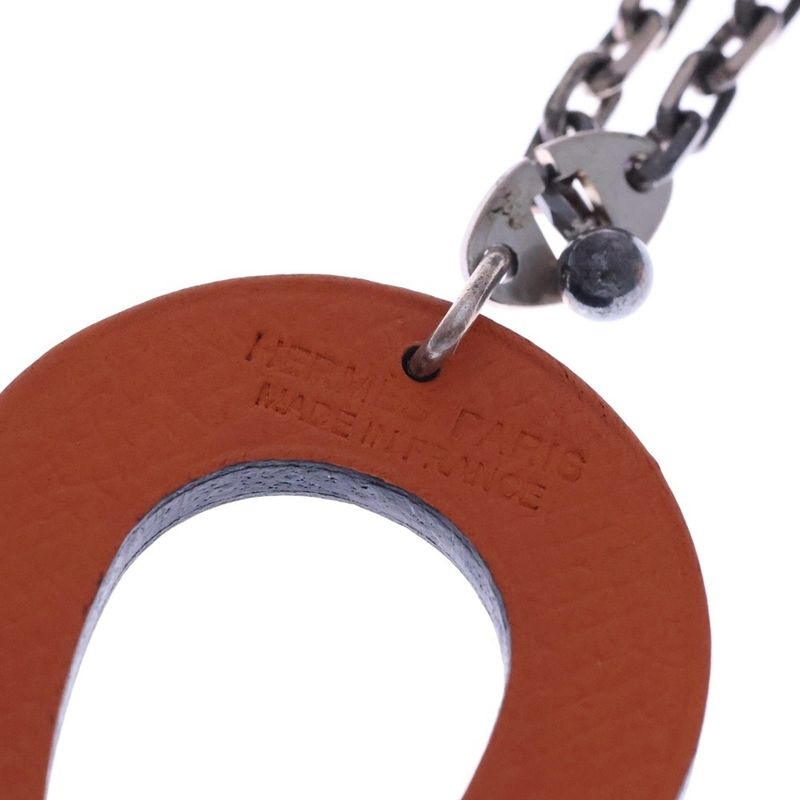 Hermes Horseshoe Charm Brown Leather Metal
