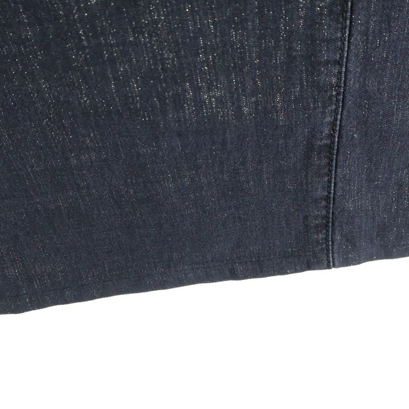 Chanel Lame Logo Buckle Belt Super Wide Denim Pants Black