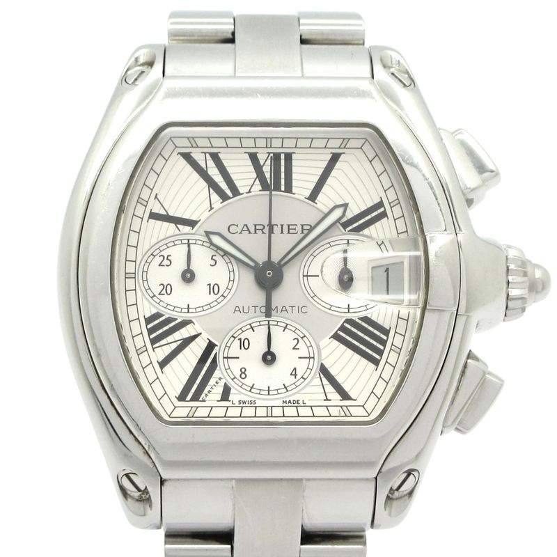 Cartier Watch Roadster Chronograph SS White Silver