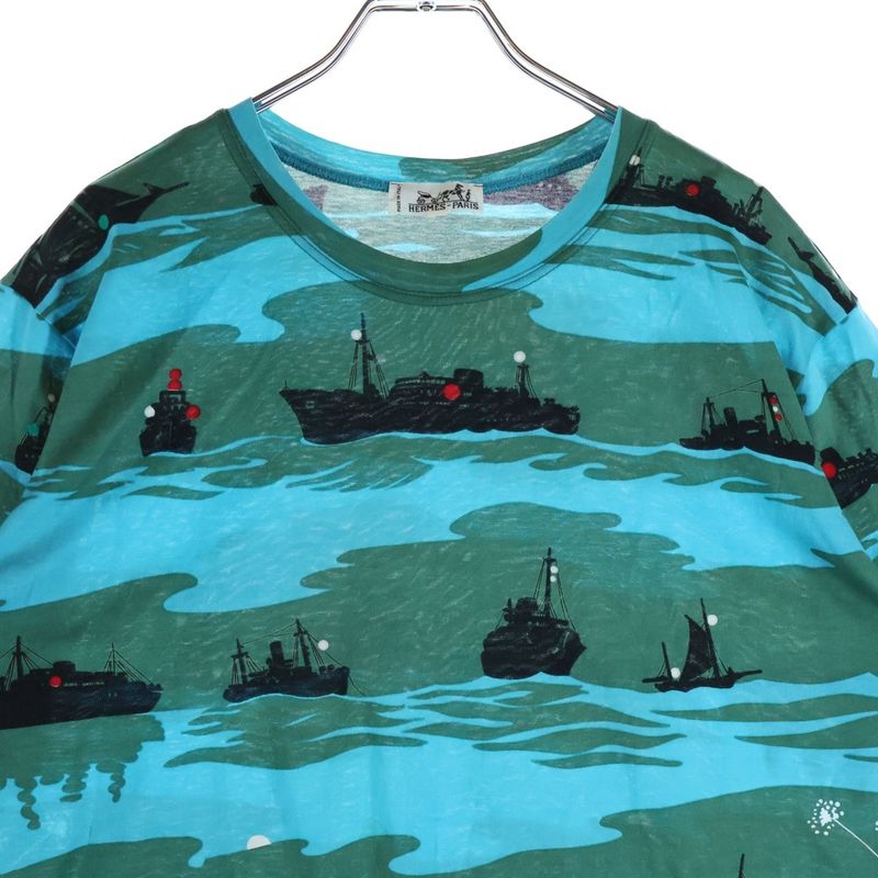 Hermes Ouvrard & Villars Allover Pattern Short Sleeve T-Shirt [category] Men's