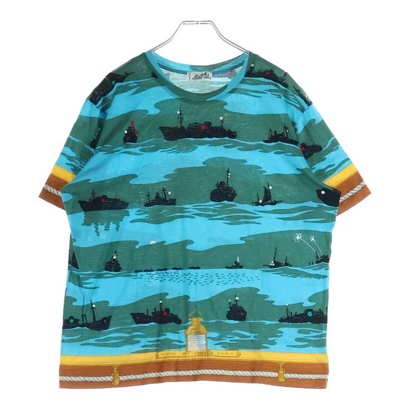 Hermes Ouvrard & Villars Allover Pattern Short Sleeve T-Shirt [category] Men's