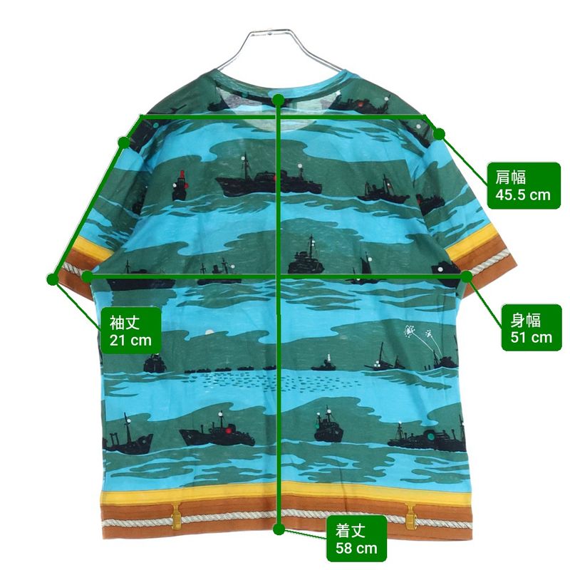 Hermes Ouvrard & Villars Allover Pattern Short Sleeve T-Shirt [category] Men's