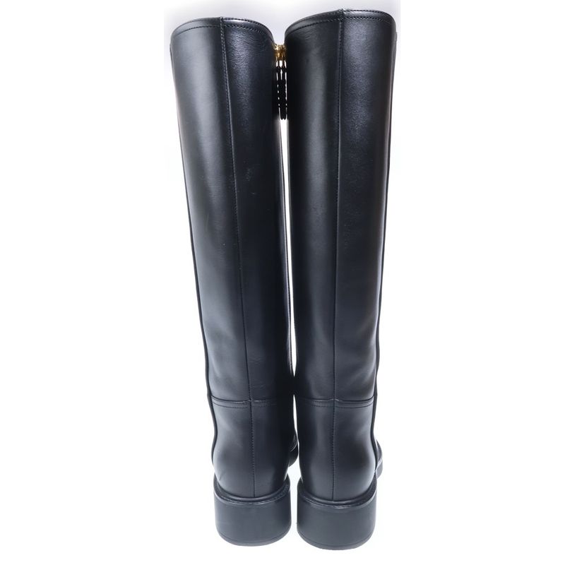 Gucci Logo Knee High Long Boots Black