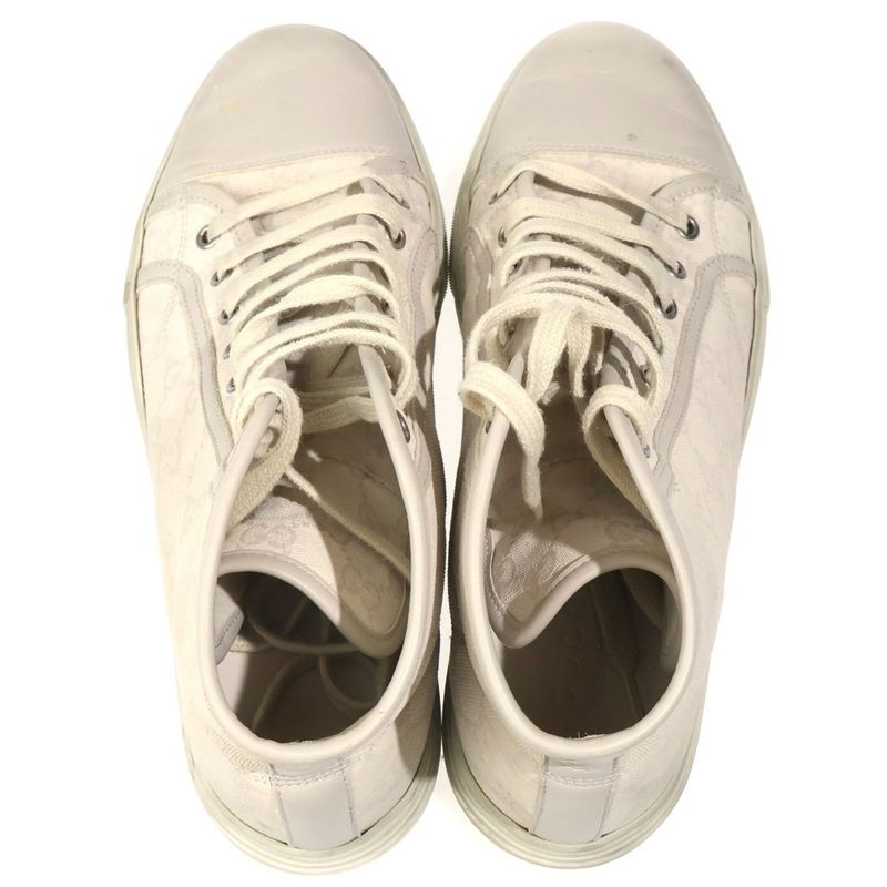 Gucci GG Canvas High Cut Sneakers Ivory