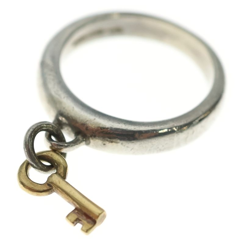 Tiffany & Co. Key Charm Ring Key Silver Gold 925 75011