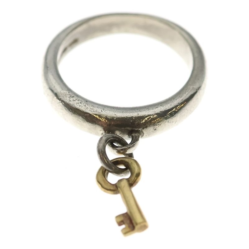 Tiffany & Co. Key Charm Ring Key Silver Gold 925 75011