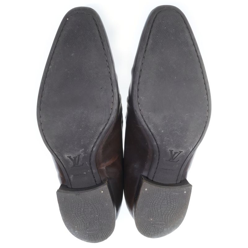 Louis Vuitton Medallion Lace Up Leather Dress Shoes Brown