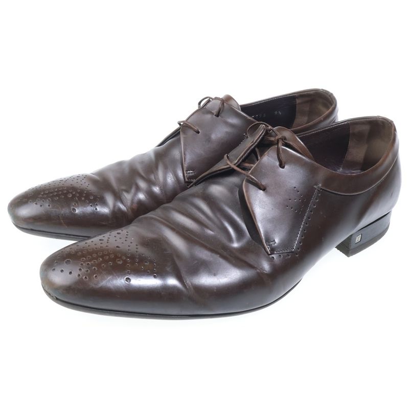 Louis Vuitton Medallion Lace Up Leather Dress Shoes Brown