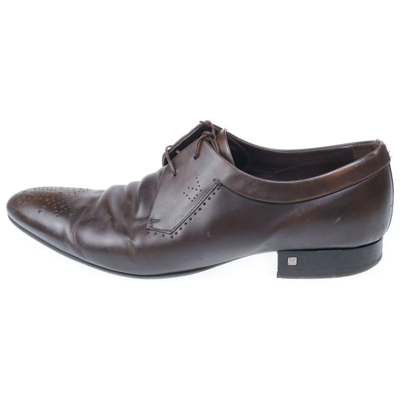 Louis Vuitton Medallion Lace Up Leather Dress Shoes Brown