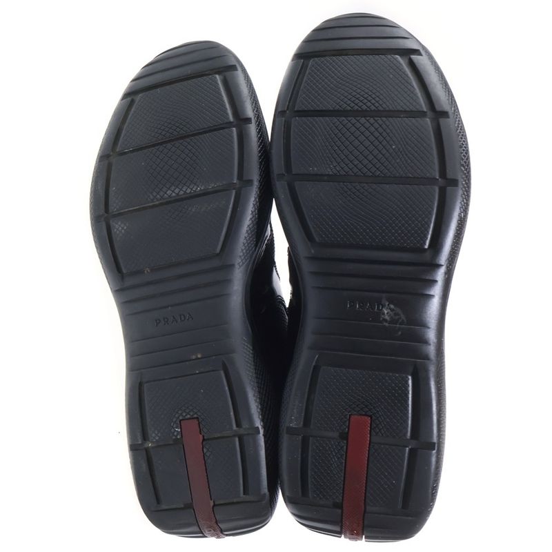 Prada Sport Americas Cup Patent Leather Lace Up Low Cut Sneakers