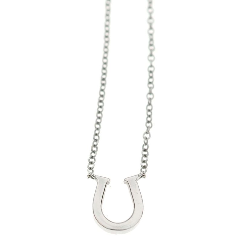 Tiffany & Co. Metro Horse Shoe Diamond Necklace 18K WG
