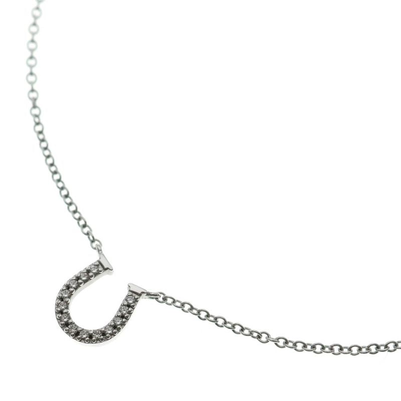 Tiffany & Co. Metro Horse Shoe Diamond Necklace 18K WG