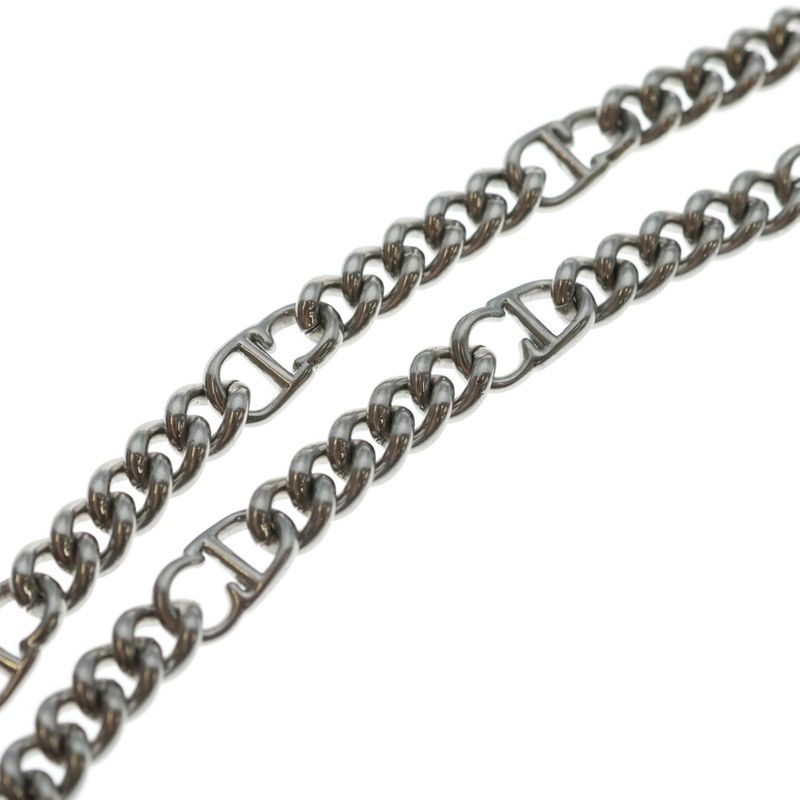 Dior Cdicon Chain Link Necklace Silver