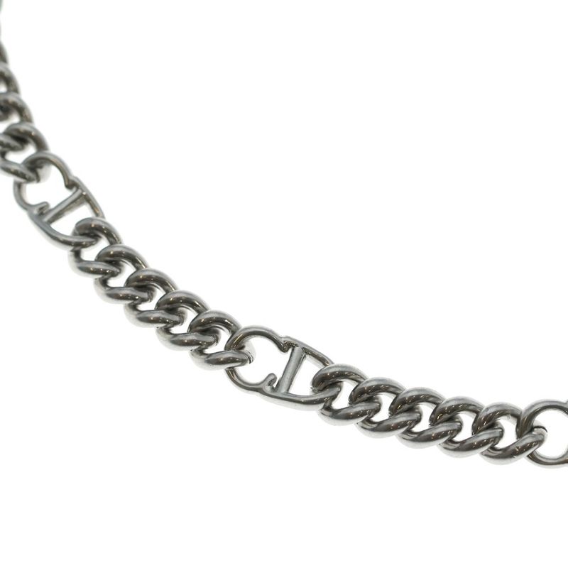 Dior Cdicon Chain Link Necklace Silver