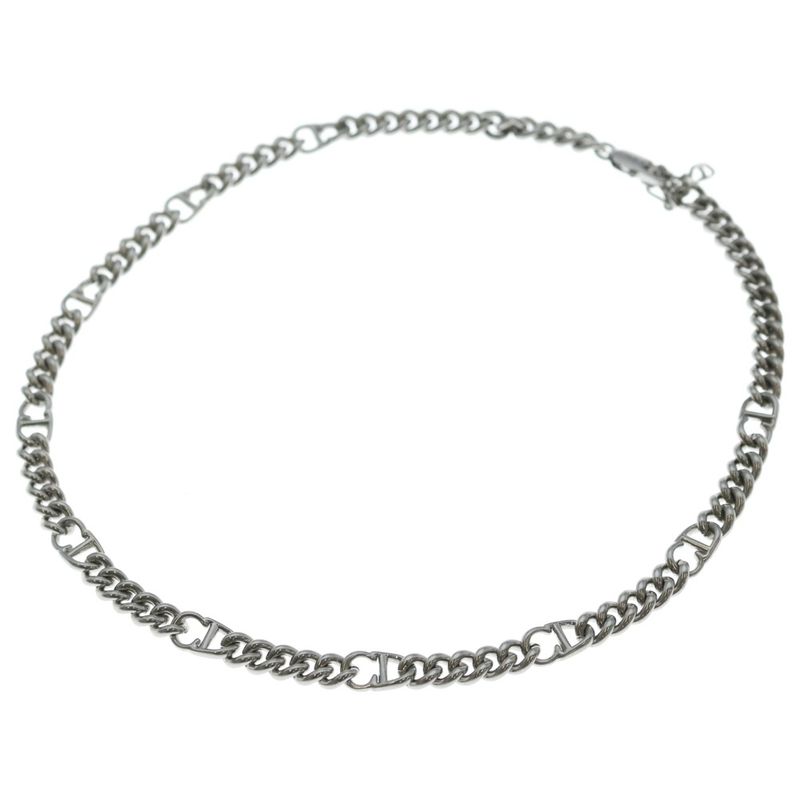 Dior Cdicon Chain Link Necklace Silver