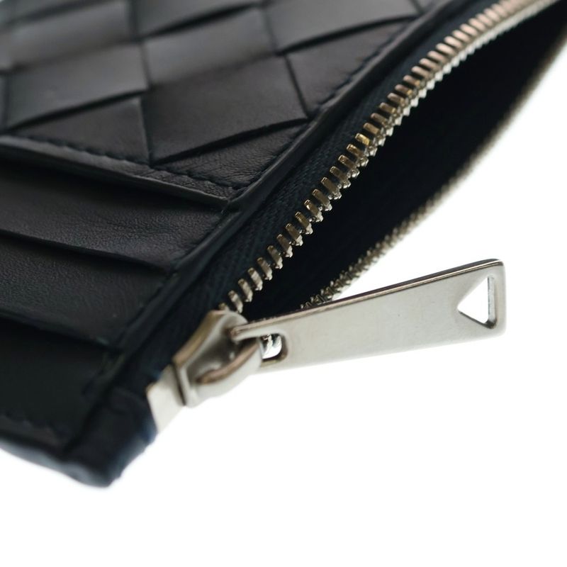 Bottega Veneta Intrecciato Fragment Case Navy Leather Coin Purse