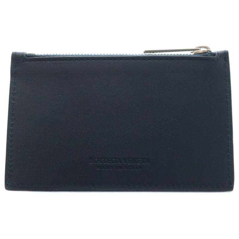 Bottega Veneta Intrecciato Fragment Case Navy Leather Coin Purse