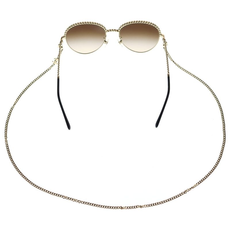 Chanel CC Logo Chain Sunglasses Gold