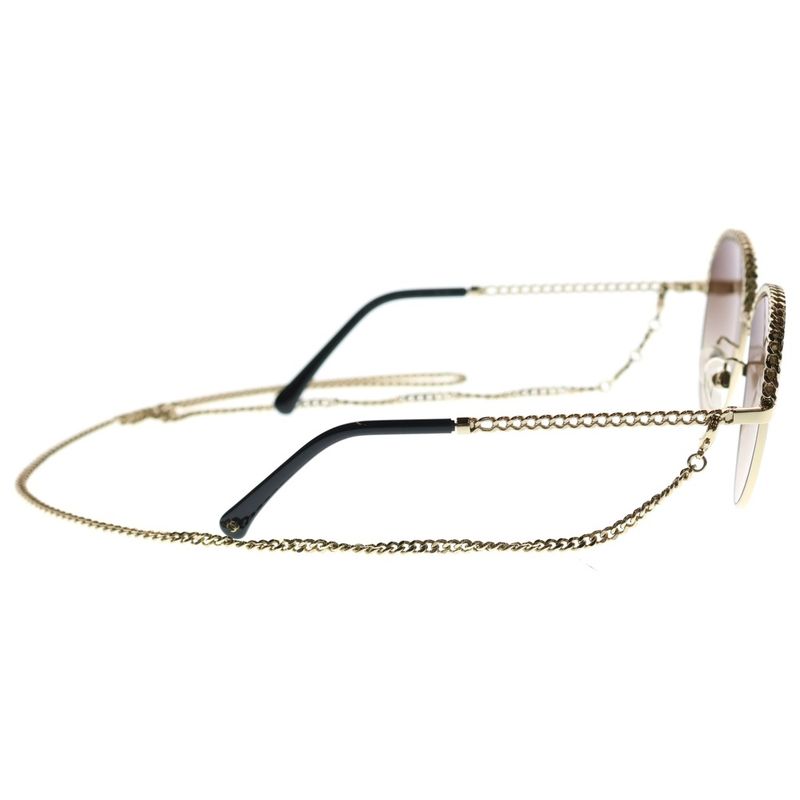 Chanel CC Logo Chain Sunglasses Gold