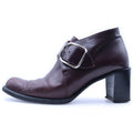Hermes Single Monk Strap Leather Boots Short Gold Bordeaux