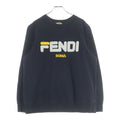 Fendi Front Logo Crew Neck Sweatshirt Navy