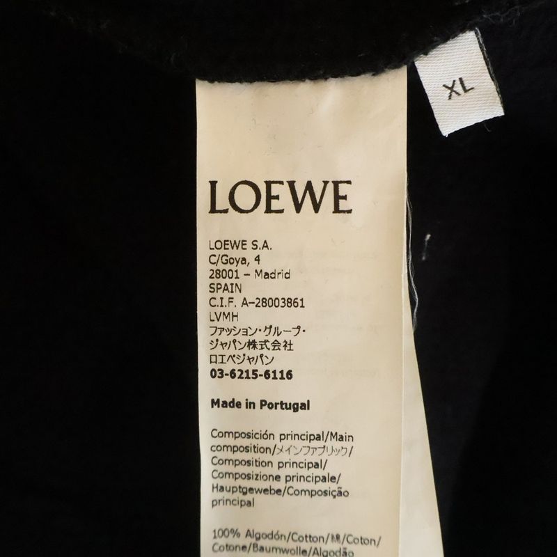 Loewe Anagram Embroidery Pullover Hoodie Black Sweater