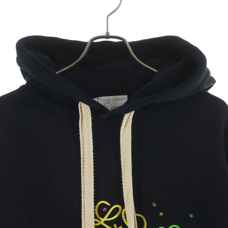 Loewe Anagram Embroidery Pullover Hoodie Black Sweater