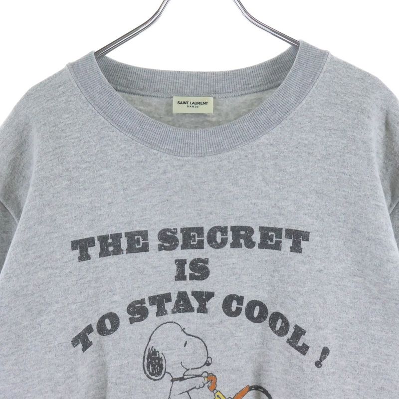 Saint Laurent Paris Peanuts Snoopy Print Crew Neck Long Sleeve Sneaker