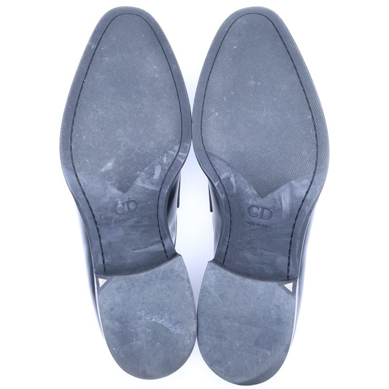 Dior Plain Toe Leather Shoes Black