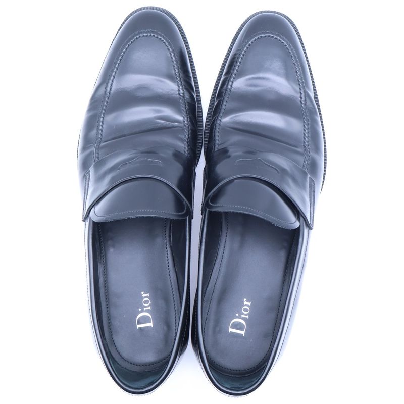 Dior Plain Toe Leather Shoes Black