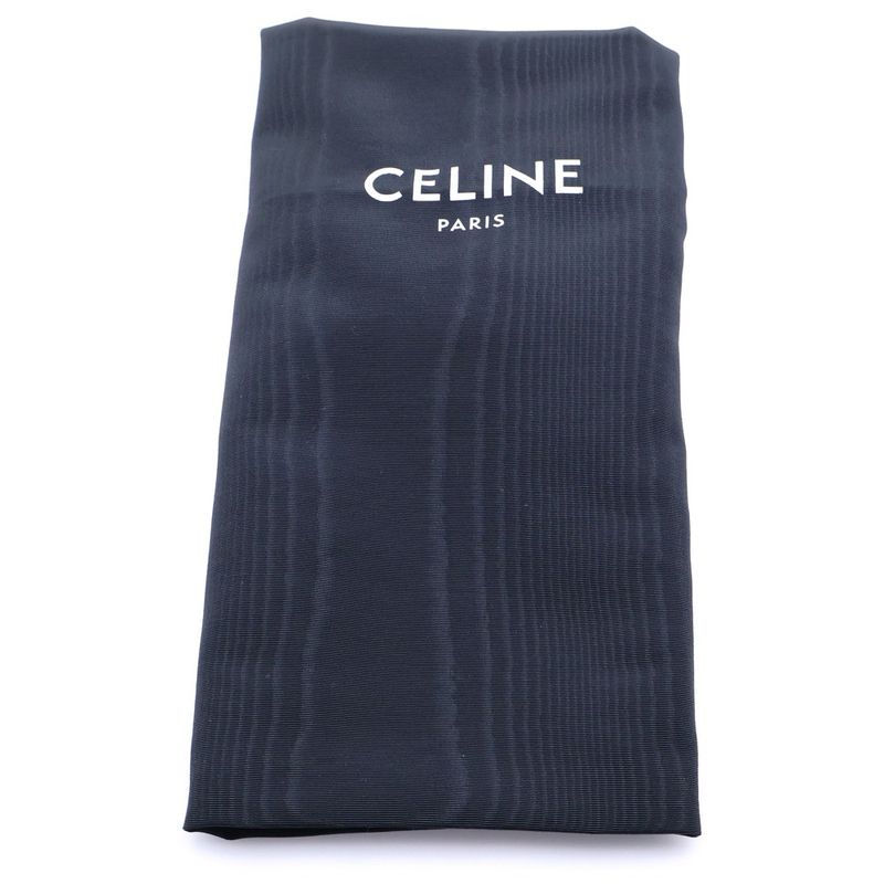 Celine Margaret Triomphe Buckle Leather Low Cut Shoes Lofa Black