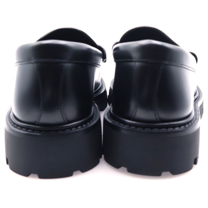 Celine Margaret Triomphe Buckle Leather Low Cut Shoes Lofa Black