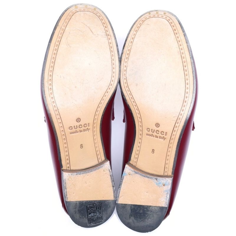 Gucci Horsebit Leather Loafer Shoes Burgundy