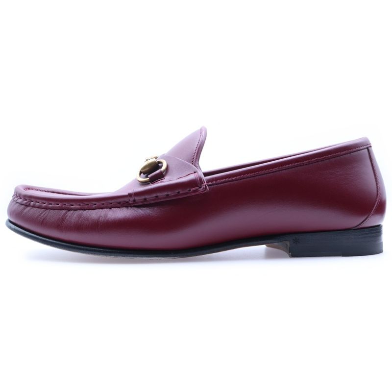 Gucci Horsebit Leather Loafer Shoes Burgundy