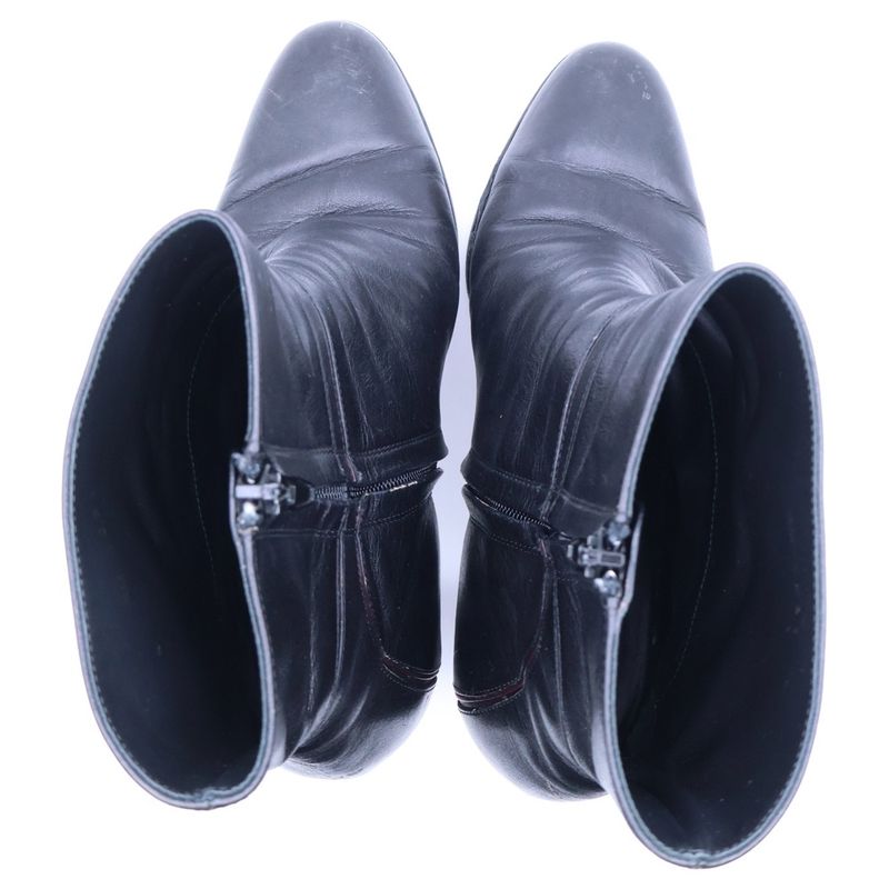 Celine Triomphe Claude Ankle Heel Short Boots Booties Black