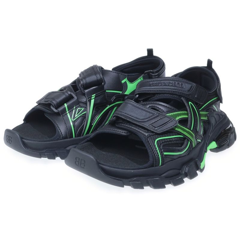 Balenciaga Track Sandal Sandals Velcro Shoes Black Green