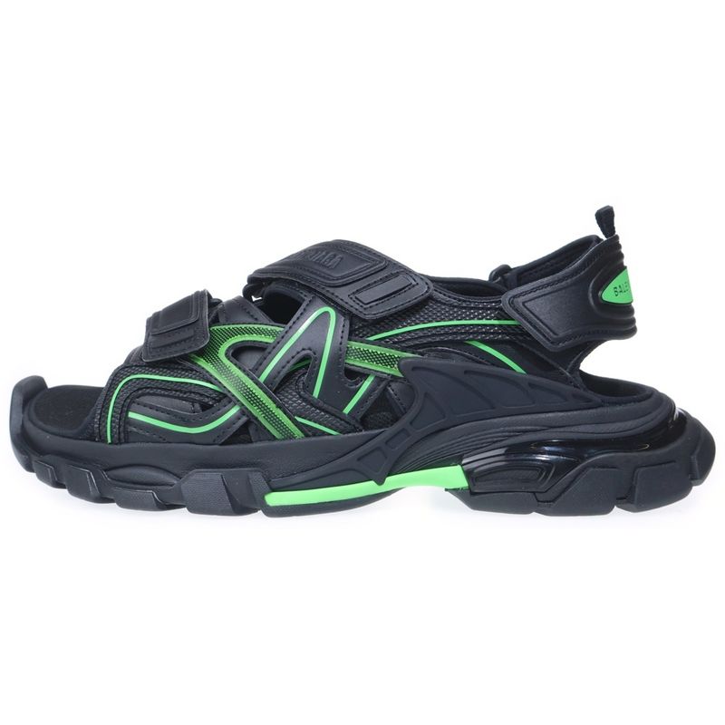 Balenciaga Track Sandal Sandals Velcro Shoes Black Green