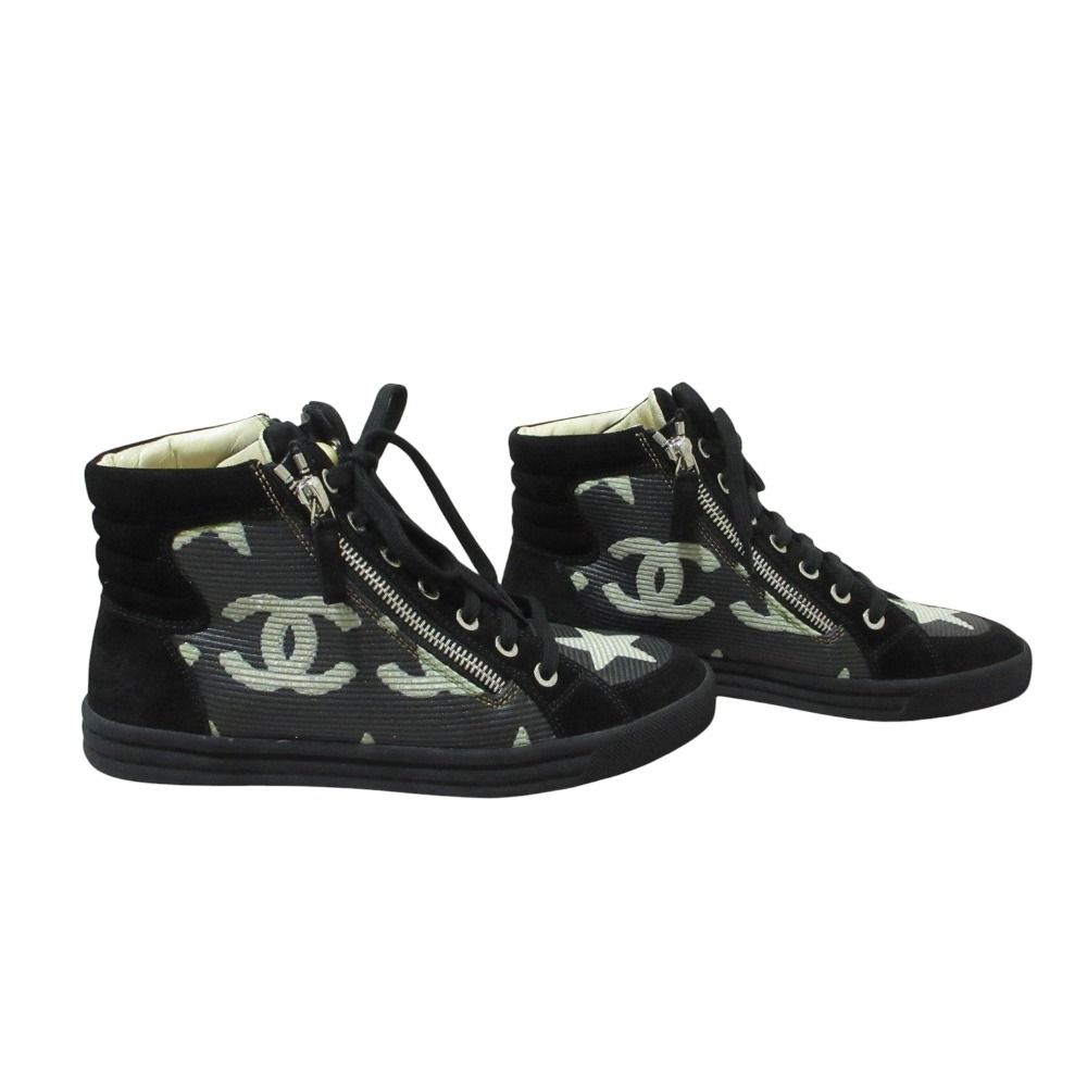 Chanel Paris Dallas Star CC Logo Double Zip High Cut Sneakers — view 2