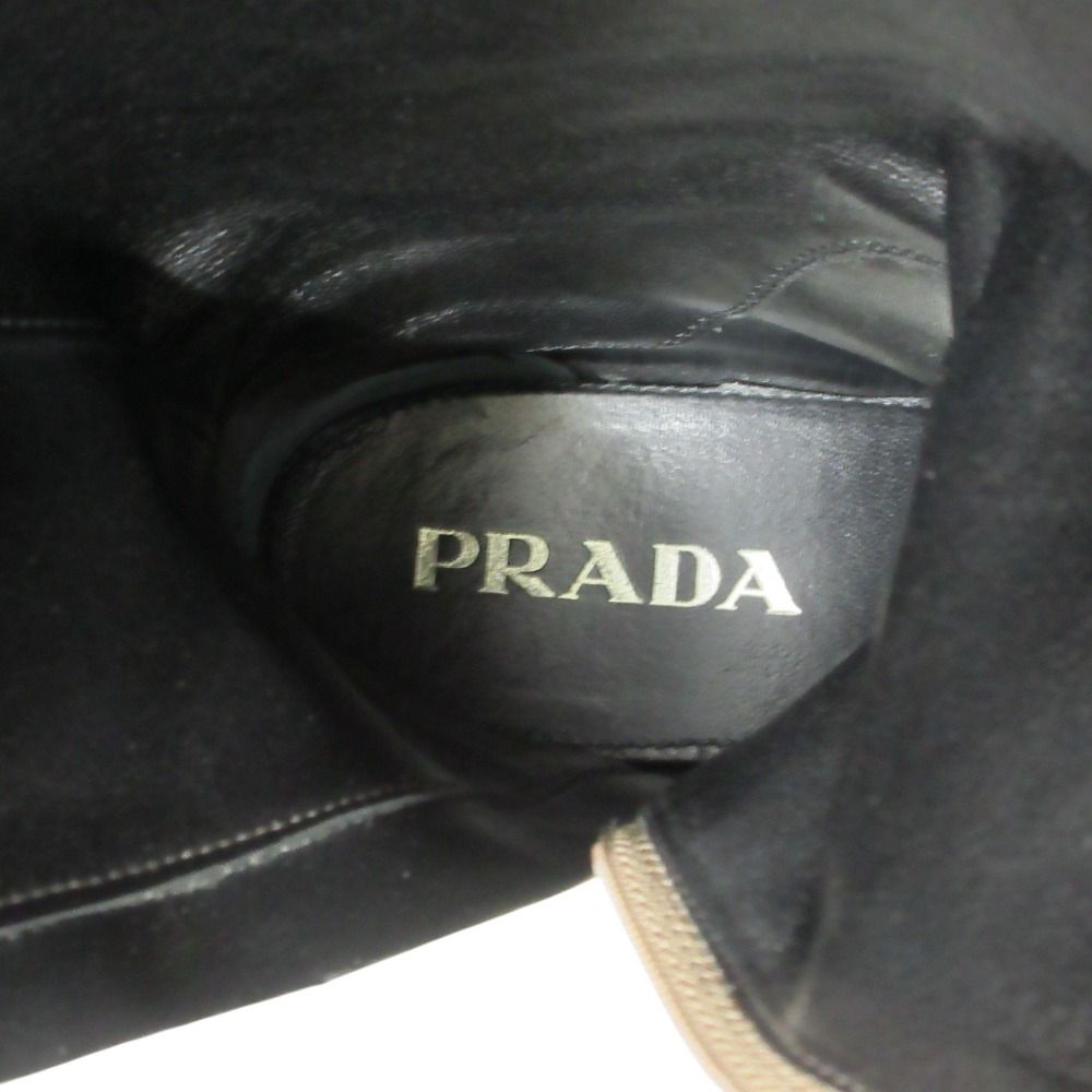 Prada Leather Long Boots 36 Brown — view 4