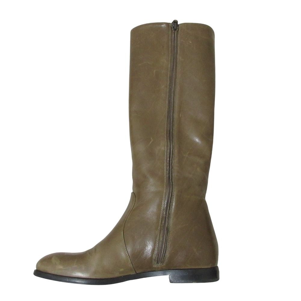 Prada Leather Long Boots 36 Brown — view 8