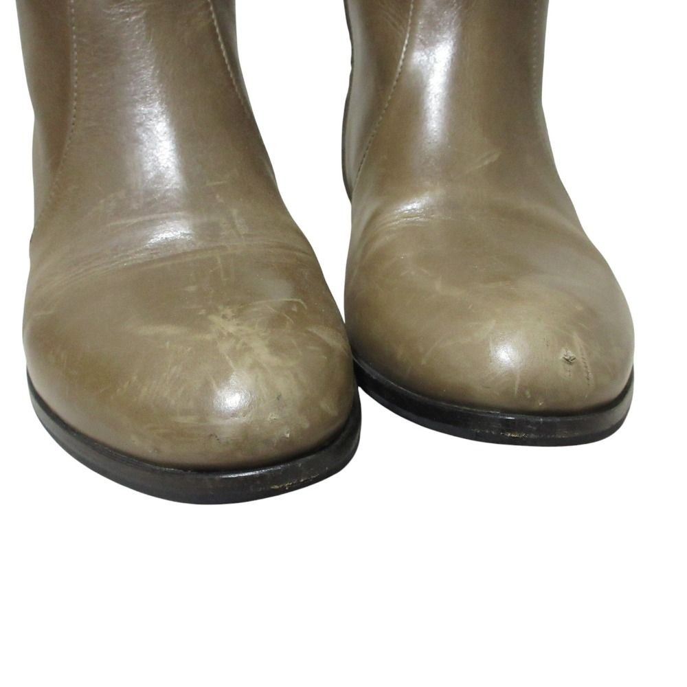 Prada Leather Long Boots 36 Brown — view 6
