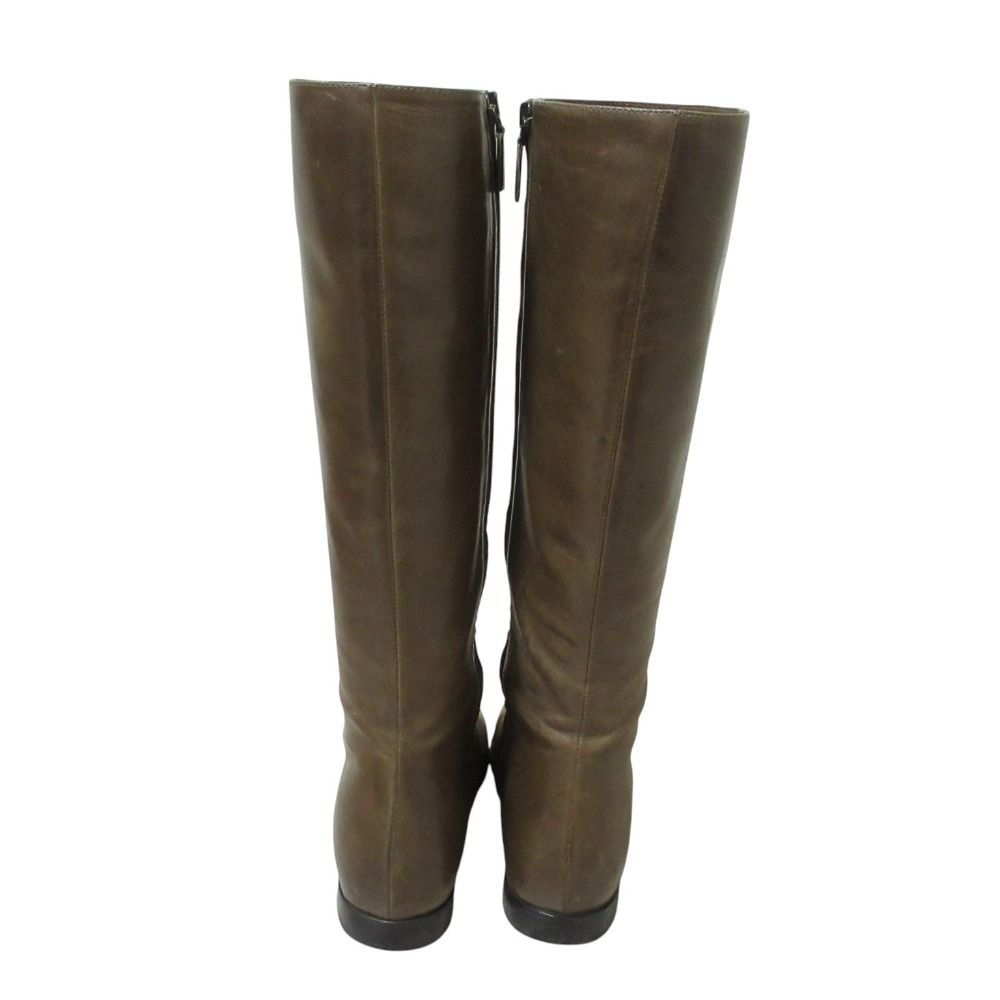 Prada Leather Long Boots 36 Brown — view 3