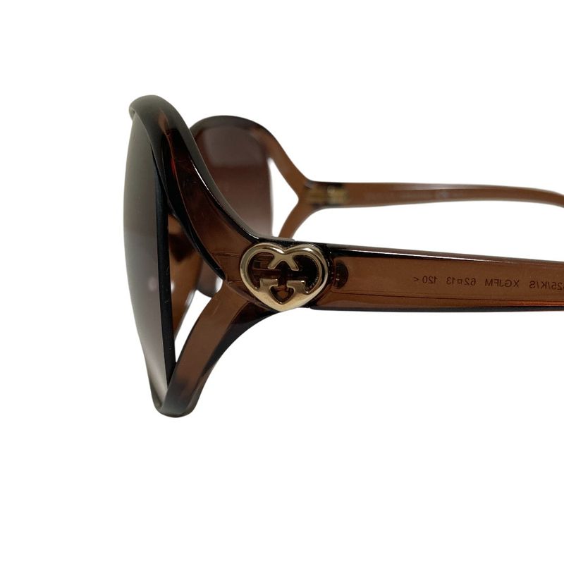 Gucci la Bree Heart Sunglasses S 62 Clear Brown
