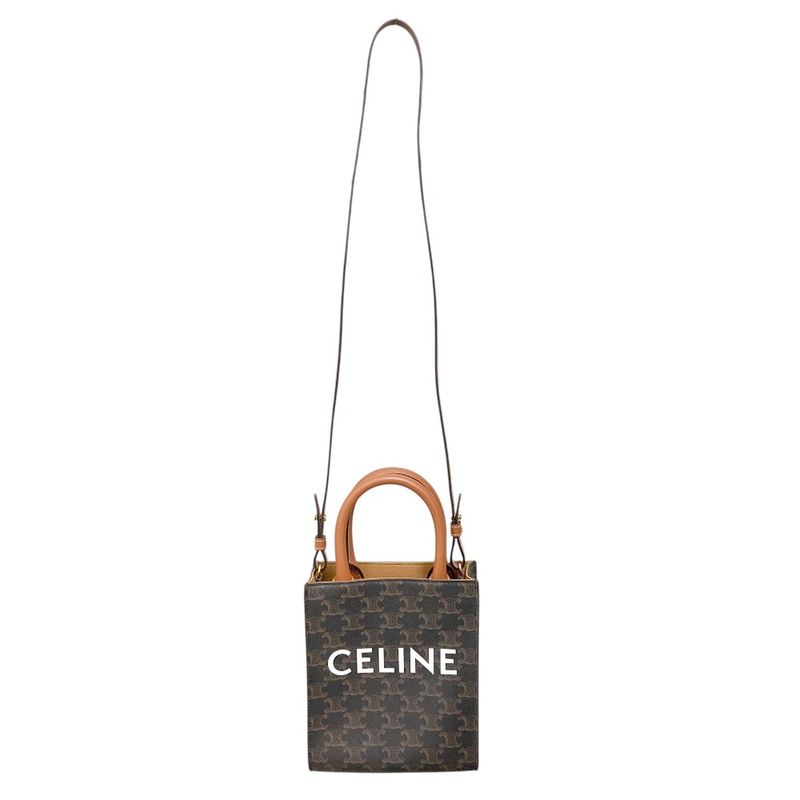Celine Mini Vertical Triomphe Canvas Cover 2-Way Shoulder Bag