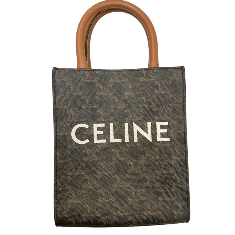Celine Mini Vertical Triomphe Canvas Cover 2-Way Shoulder Bag